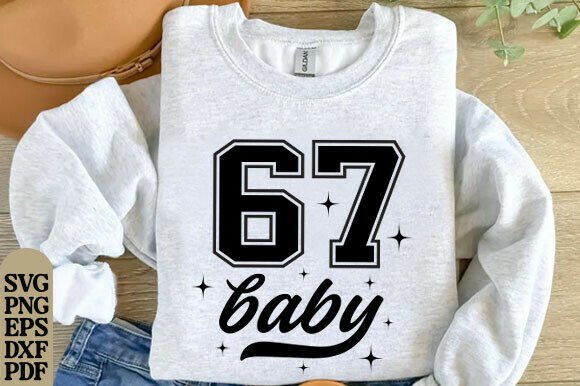 67 Baby PNG, Valentines Six Seven Design