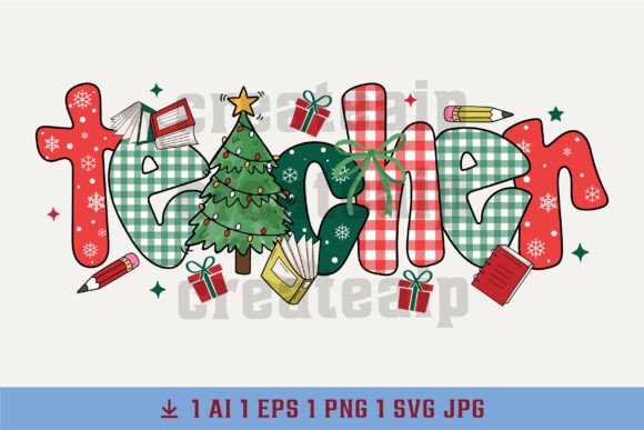 Coquette Teacher Christmas Preppy PNG