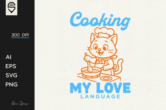 Cute Cat Chef Cooking Design