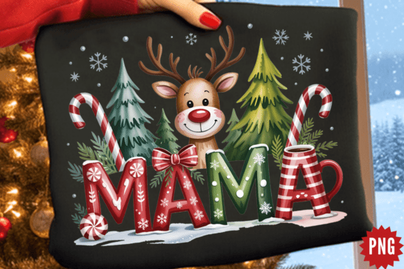 Cute Festive Mama Sublimation Design