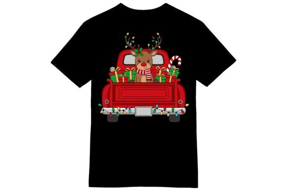 Cute Reindeer Christmas Truck T-shirt