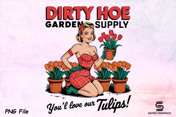 Funny Retro Sassy Lady Plant Lover Png