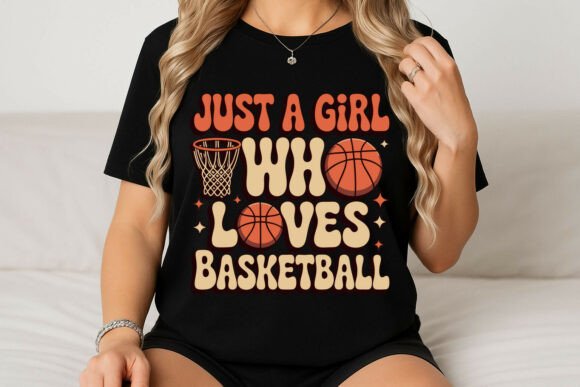 Girl Who Loves Basketball Retro Design