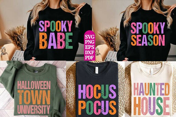 Retro Halloween PNG Bundle Spooky Season
