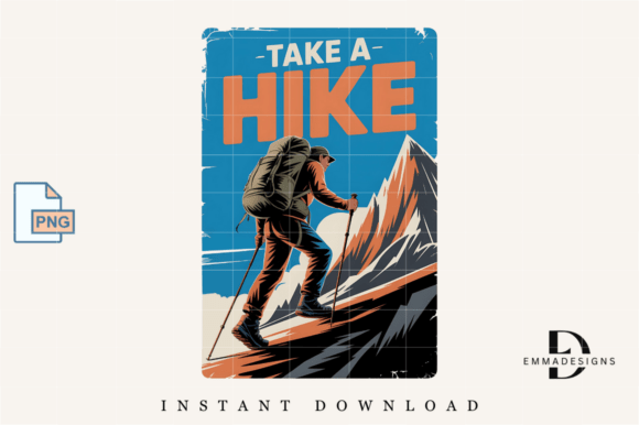 Take a Hike PNG Retro Hiking Sublimation